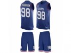 Mens Nike New York Giants #98 Damon Harrison Limited Royal Blue Tank Top Suit NFL Jerseyy