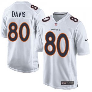 Nike Denver Broncos #80 Vernon Davis White Men Stitched NFL Game Event Jersey