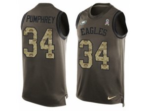 Nike Philadelphia Eagles #34 Donnel Pumphrey Limited Green Salute to Service Tank Top NFL Jersey