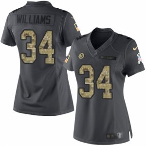 Women\'s Nike Pittsburgh Steelers #34 DeAngelo Williams Limited Black 2016 Salute to Service NFL Jersey