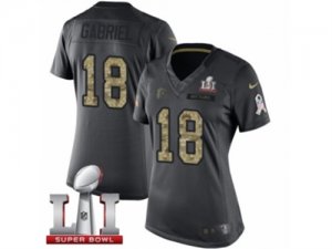 Womens Nike Atlanta Falcons #18 Taylor Gabriel Limited Black 2016 Salute to Service Super Bowl LI 51 NFL Jersey