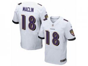 Mens Nike Baltimore Ravens #18 Jeremy Maclin Elite White NFL Jersey