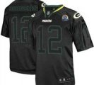 Nike Packers #12 Aaron Rodgers Lights Out Black With Hall of Fame 50th Patch NFL Elite Jersey