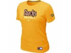 Women Arizona Diamondbacks Crimson Nike Yellow Short Sleeve Practice T-Shirt