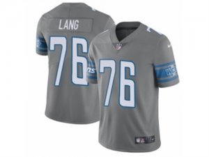 Mens Nike Detroit Lions #76 T.J. Lang Limited Steel Rush NFL Jersey