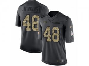 Mens Nike New York Jets #48 Jordan Jenkins Limited Black 2016 Salute to Service NFL Jersey