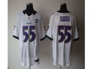 Nike Baltimore Ravens #55 suggs white jerseys[Elite Art Patch]