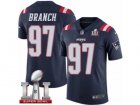 Mens Nike New England Patriots #97 Alan Branch Limited Navy Blue Rush Super Bowl LI 51 NFL Jersey