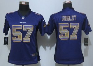 Women New Nike Baltimore Ravens #57 Mosley Purple Strobe Jerseys
