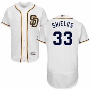 Men\'s Majestic San Diego Padres #33 James Shields White Flexbase Authentic Collection MLB Jersey