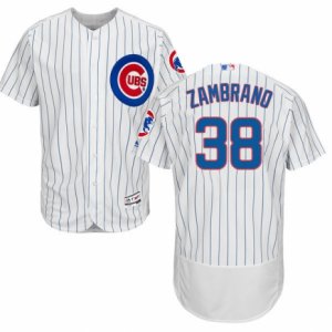 Men\'s Majestic Chicago Cubs #38 Carlos Zambrano White Flexbase Authentic Collection MLB Jersey