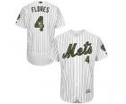 Men's Majestic New York Mets #4 Wilmer Flores Authentic White 2016 Memorial Day Fashion Flex Base MLB Jersey