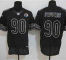 Nike Bears #90 Julius Peppers Black With Hall of Fame 50th Patch NFL Elite Jersey