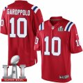 Youth Nike New England Patriots #10 Jimmy Garoppolo Elite Red Alternate Super Bowl LI 51 NFL Jersey