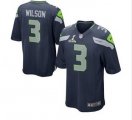 2014 Super Bowl XLVIII Nike Seattle Seahawks #3 wilson Blue game Jersey