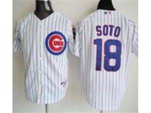 MLB Jerseys Chicago Cubs #18 Geovany Soto white[Pin stripe]