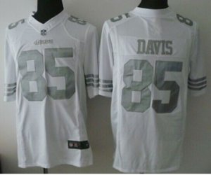 Nike San Francisco 49ers #85 Vernon Davis White Platinum jerseys