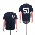 Yankees #51 Bernie Williams Navy Mesh BP Jersey