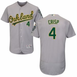 Men\'s Majestic Oakland Athletics #4 Coco Crisp Grey Flexbase Authentic Collection MLB Jersey