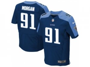 Nike Tennessee Titans #91 Derrick Morgan Navy Blue Jerseys(Elite)