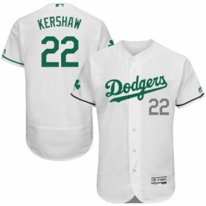 Men\'s Majestic Los Angeles Dodgers #22 Clayton Kershaw White Celtic Flexbase Authentic Collection MLB Jersey