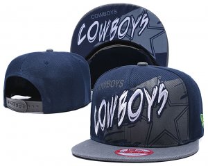 Cowboys Team Logo Navy Gray Adjustable Hat TX