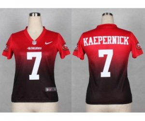 Nike women jerseys san francisco 49ers #7 colin kaepernick red-grey[Elite drift fashion][second version]