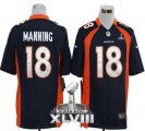 Nike Denver Broncos #18 Peyton Manning Navy Blue Alternate Super Bowl XLVIII Game Jersey
