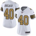 Women's Nike New Orleans Saints #40 Delvin Breaux Limited White Rush NFL Jersey