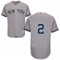 2016 Men New York Yankees #2 Derek Jeter Majestic Gray Flexbase Authentic Collection Player Jersey