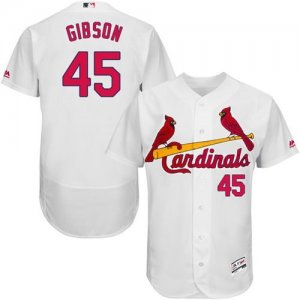 St.Louis Cardinals #45 Bob Gibson White Flexbase Authentic Collection Stitched Baseball Jersey