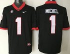 NCAA Georgia Bulldogs #1 Michel black Jerseys