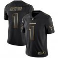 Nike Panthers #1 Cam Newton Black Gold Vapor Untouchable