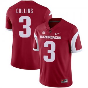 Arkansas Razorbacks 3 Alex Collins Red College Football Jersey