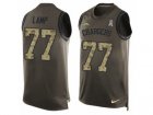 Mens Nike Los Angeles Chargers #77 Forrest Lamp Limited Green Salute to Service Tank Top NFL Jersey