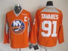 NHL New York Islanders #91 John Tavares orange jerseys