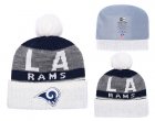 Rams Fresh Logo White Pom Knit Hat YD