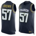 Mens Nike San Diego Chargers #57 Jatavis Brown Limited Navy Blue Player Name & Number Tank Top NFL Jersey