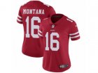 Women Nike San Francisco 49ers #16 Joe Montana Vapor Untouchable Limited Red Team Color NFL Jersey