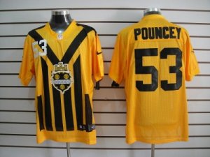 Nike Pittsburgh Steelers #53 Pouncey Yellow Colors 1933s Throwback Elite Jerseys