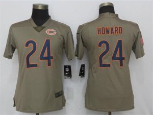 Nike Bears #24 Jordan Howard Olive Women Salute To Service Limited Jersey