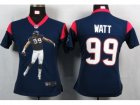 Nike Women Houston Texans #99 Watt Blue Portrait Fashion Game Jerseys