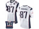 Mens Nike New England Patriots #87 Rob Gronkowski Elite White Super Bowl LI Champions NFL Jersey