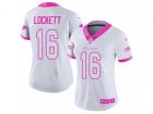 Women Nike Seattle Seahawks #16 Tyler Lockett Limited White-Pink Rush Fashion NFL Jersey