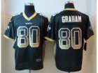 Nike New Orleans Saints #80 Graham Black Jerseys(Drift Fashion Elite)