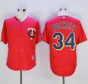 Minnesota Twins #34 Kirby Puckett Red New Cool Base Stitched Baseball Jersey