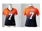 Nike women jerseys denver broncos #7 john elway orange-blue[Elite II drift fashion]