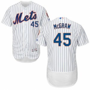 Men\'s Majestic New York Mets #45 Tug McGraw White Flexbase Authentic Collection MLB Jersey