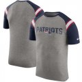 New England Patriots Enzyme Shoulder Stripe Raglan T-Shirt Heathered Gray