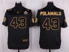 Nike Pittsburgh Steelers #43 Troy Polamalu Black Pro Line Gold Collection Jersey(Elite)